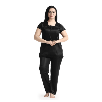 2 part night dress black color