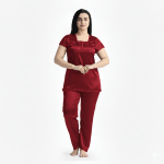 2 part night dress maroon color