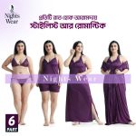 6-Part-Night-Dress-purple-color