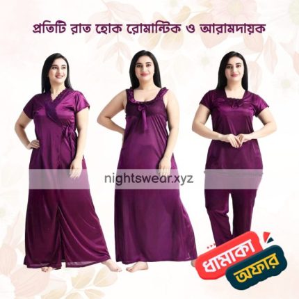 Luxury-4-Piece-Premium-Nightwear-Set-purple-color